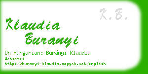klaudia buranyi business card